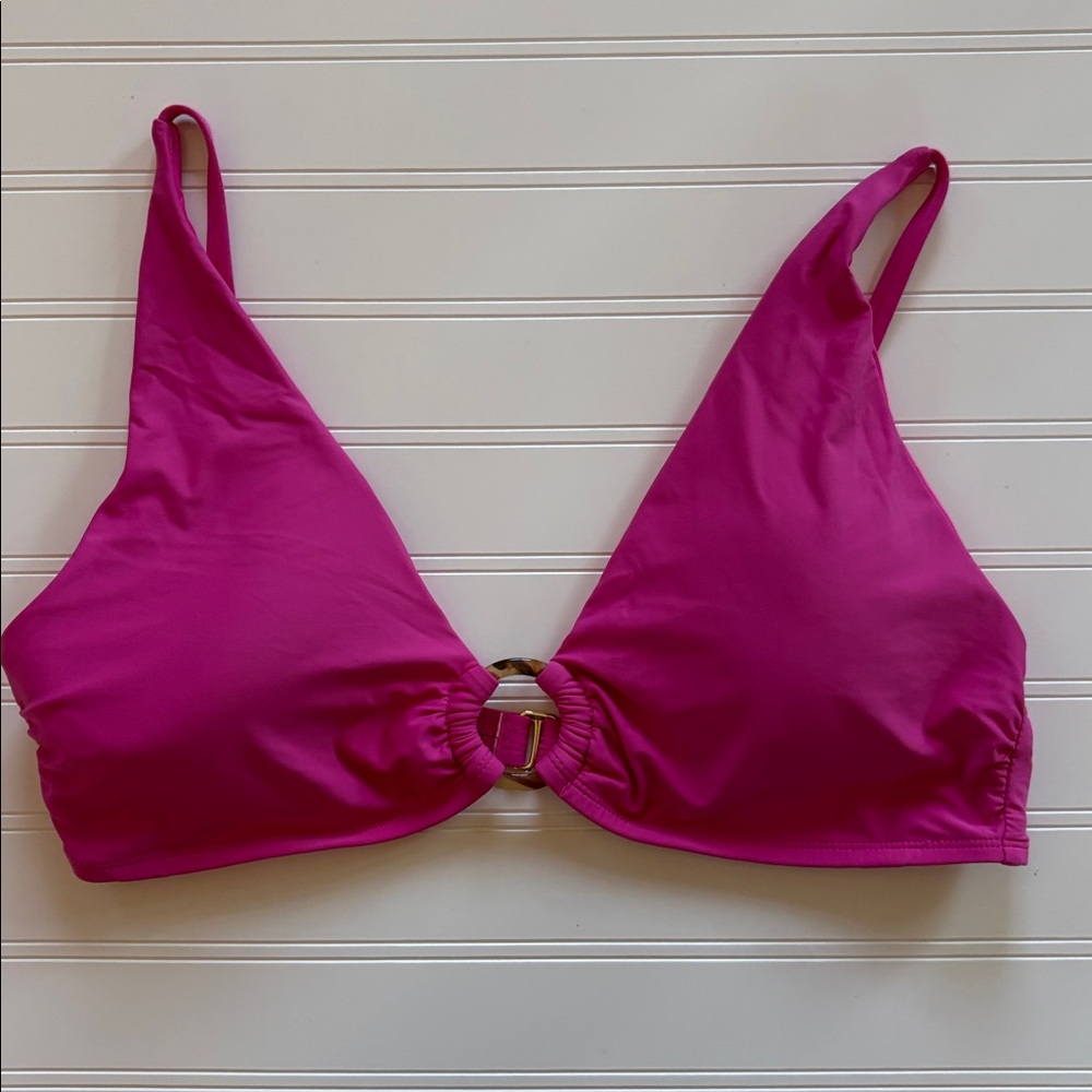 EUC Antonio Melani Bikini Top Swimsuit Hot Pink Dress Women’s Large Adjustable